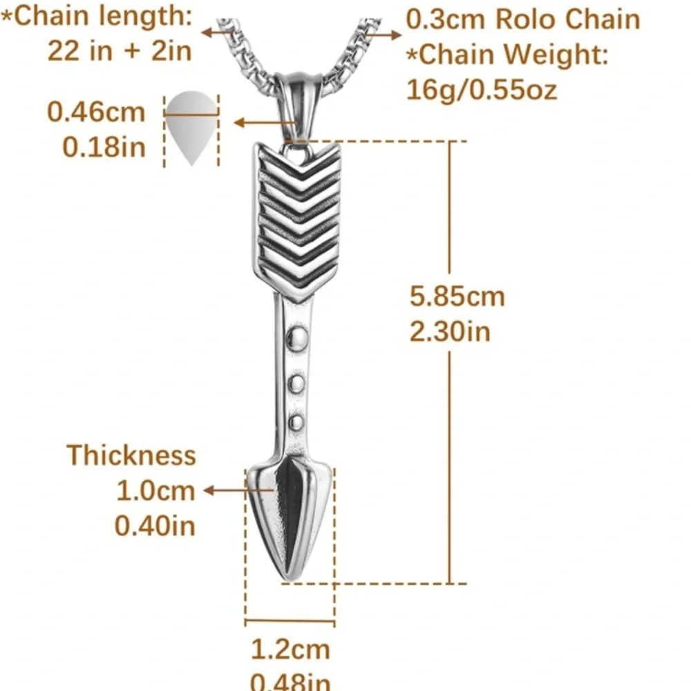 Arrow Stainless Steel Pendant Necklace